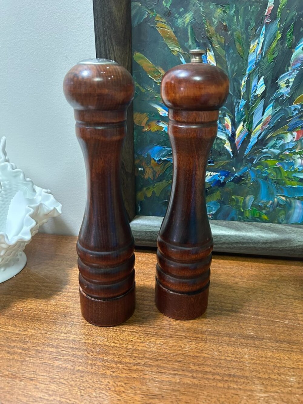 VTG Baribocraft Canada MCM Wood Salt Shaker and Pepper Mill Set 10 Inch
